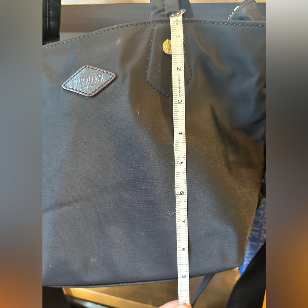 MZ WALLACE Black Nylon Crossbody Large Tote Bag with Small Zip Bag & Red Lining - Picture 13 of 13